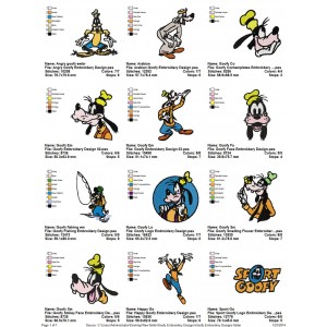 Collection Goofy Embroidery Designs